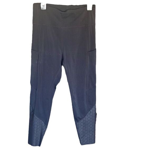 547. Zyia high rise black pocket leggings 7/8 size 12 - Picture 1 of 7